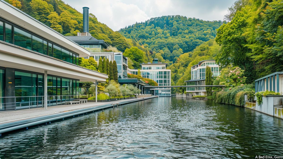 Naspa Bad Ems Filiale bei Nacht mit beleuchteter Fassade und Passanten